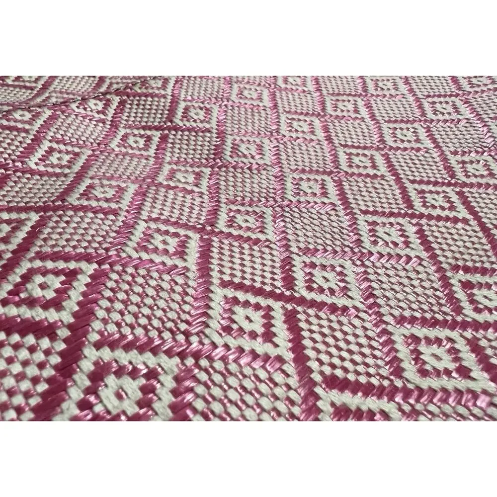 Fossil Purse Pink White Straw Leather Trim Crossbody Bag - Picture 4 of 10